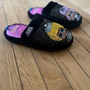 lol Surprise Bedroom Shoes Girls 2/3 Black Sparkling Black Pink NWOT